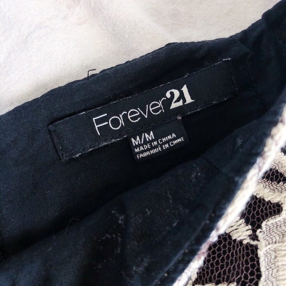 Boho, Sheek, Cream & Brown Lace, Mini Skirt, F21 - Picture 6 of 7